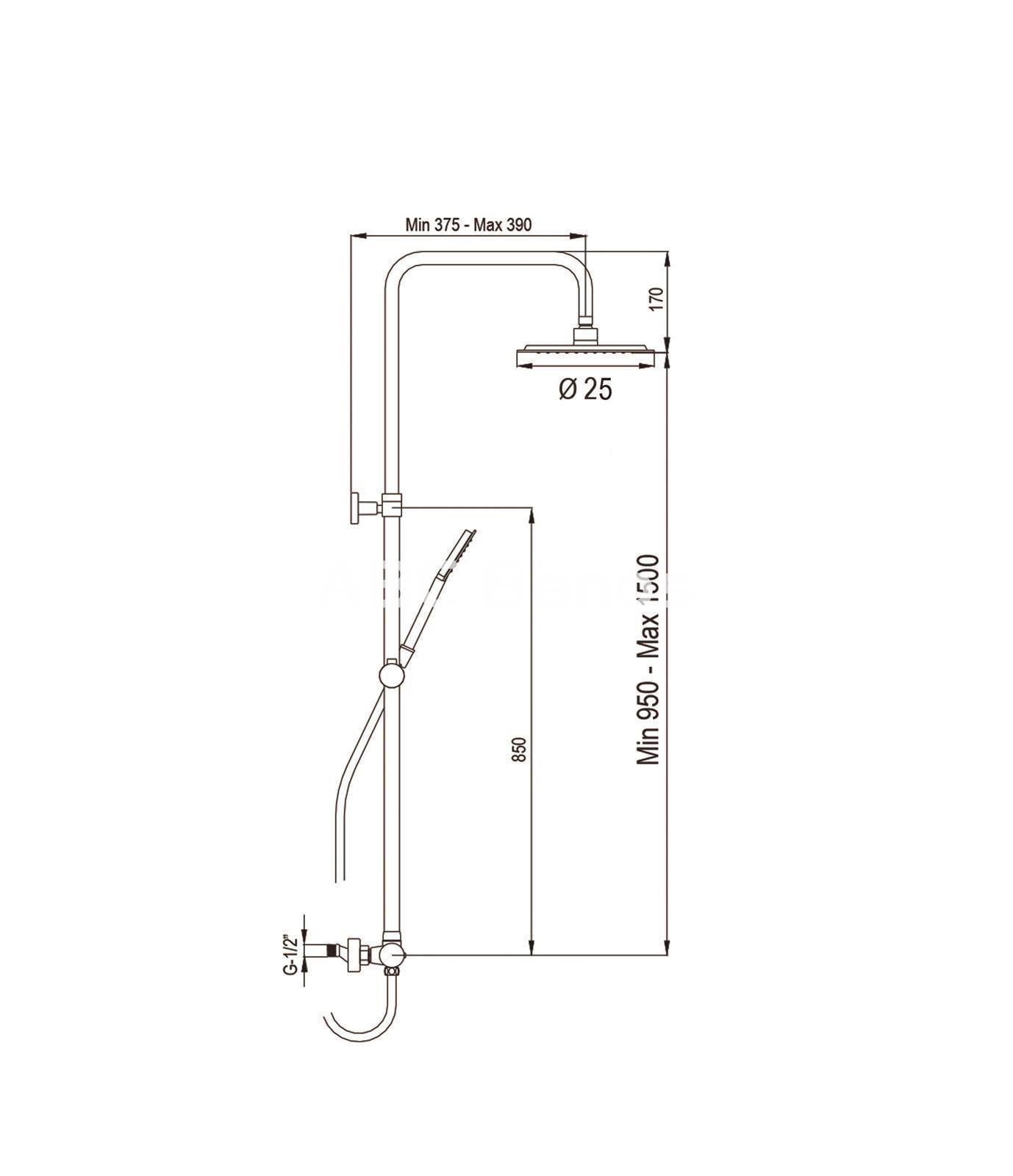 Grifo de ducha CHROME 1 completo (incluye soporte, mango y flexo)